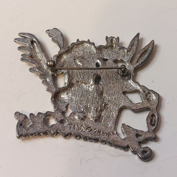 Warner Brothers WB 1994 Looney Tunes That's All Folks Silver Tone Brooch Pin - Picture 7 of 9